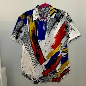 Robert Graham man’s button down short sleeve, summer Hawaiian shirt, size M